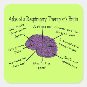Sticker Carré Atlas d'un cerveau de thérapeute respiratoire