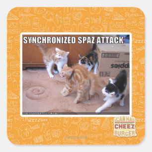 Sticker Carré Attaque de Sychronized Spaz