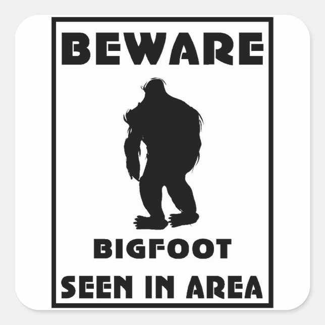 Sticker Carré Attention à l'affiche BigFoot (Devant)