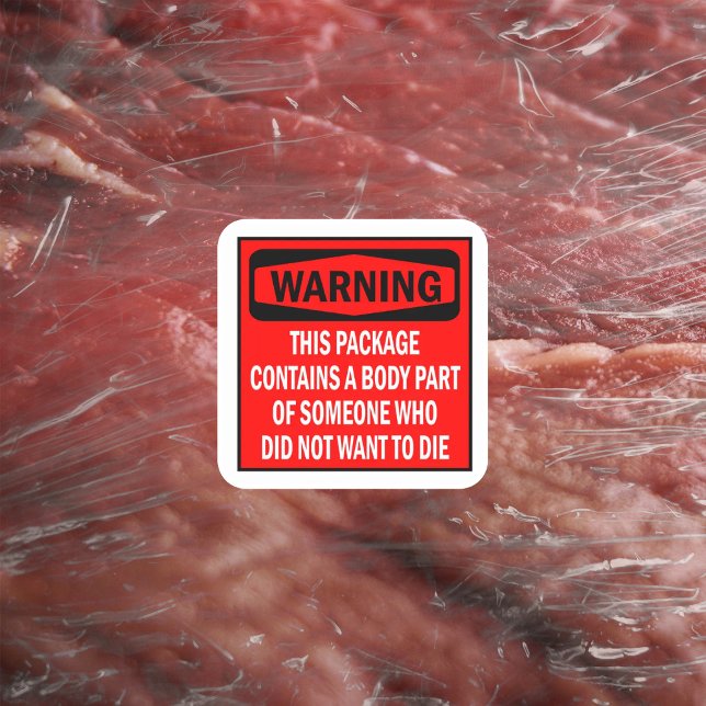 Sticker Carré Attention, Package Vegan Activisme (Créateur téléchargé)