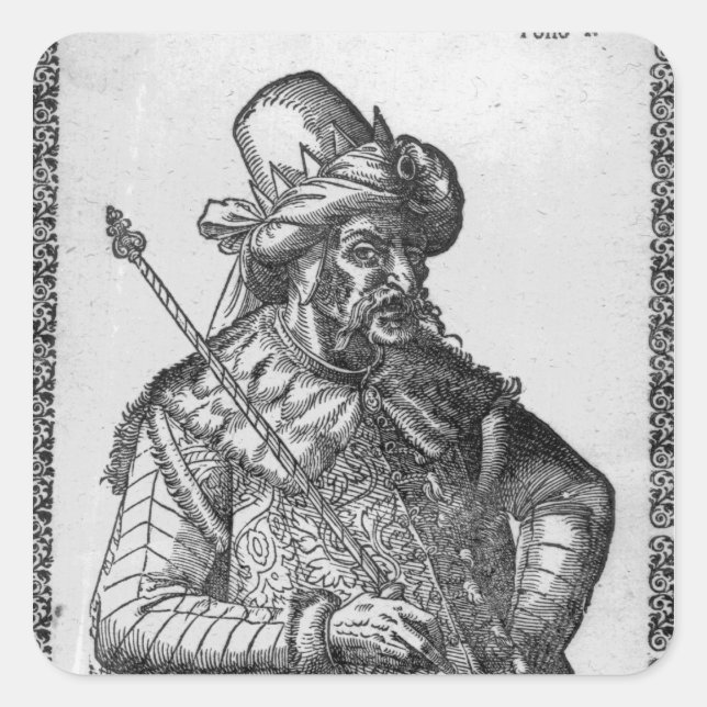 Sticker Carré Attila le Hun (Devant)