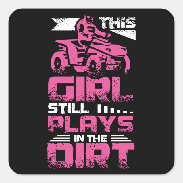 Sticker Carré ATV Quad Girl (Devant)