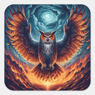 Sticker Carré Au-dessus et au-dessous - Wise Owl Art