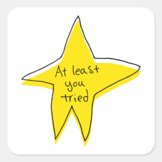 Sticker Carré Au Moins Vous Avez Essayé - Yellow Star -