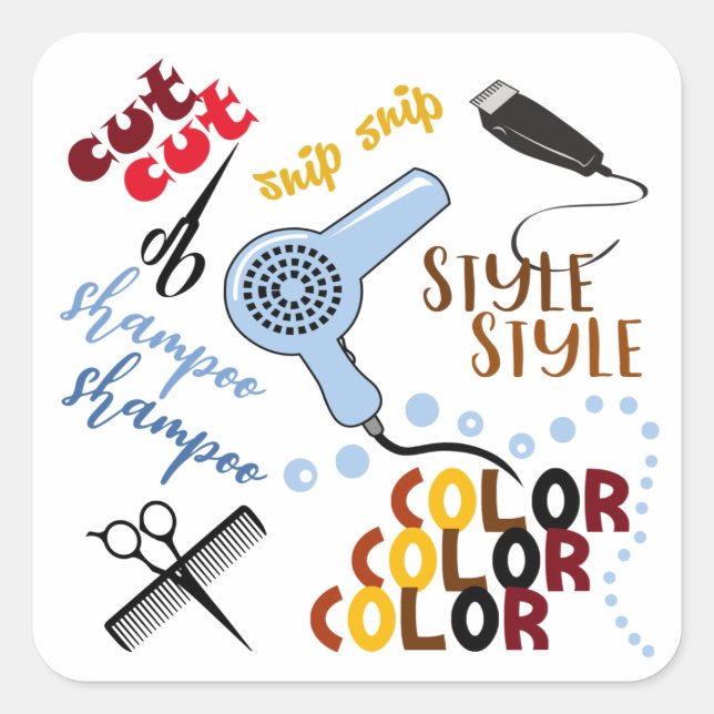Sticker Carré Au Salon De Coiffure (Devant)