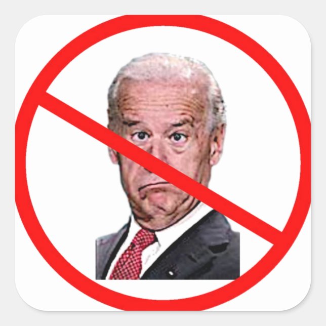STICKER CARRÉ AUCUN BIDEN (Devant)