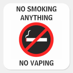 STICKER CARRÉ AUCUN FUMEUR AUCUN SIGNE DE VAPEUR