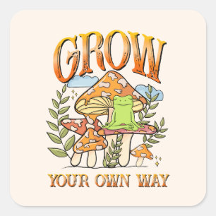 Sticker Carré "Augmentez Votre Propre Voie"   Méditer la grenoui