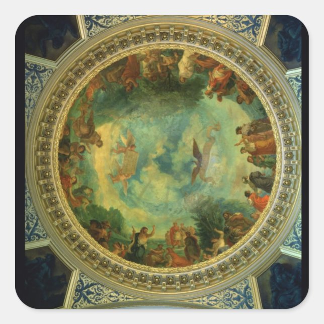 Sticker Carré Aurora, peinture au plafond peut-être de la Biblio (Devant)