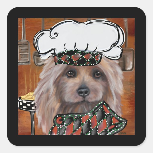 STICKER CARRÉ AUSTRALIAN TERRIER  (Devant)