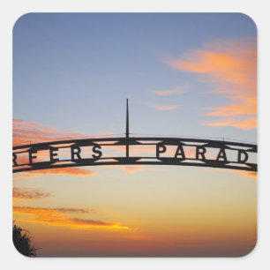 Sticker Carré Australie, Queensland, Gold Coast, Sunrise,