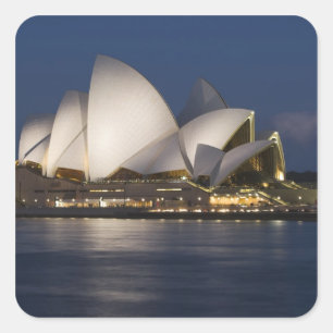 Sticker Carré Australie, Sydney. Opéra de nuit sur