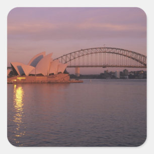 Sticker Carré Australie, Sydney, Opéra de Sydney construit