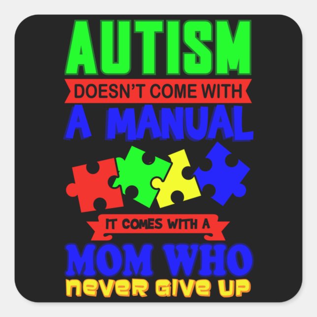 Sticker Carré AUTISM CITE Sensibilisation sur l'autisme Cadeau A (Devant)