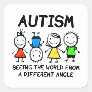 Sticker Carré Autism Seeing The World From A