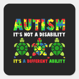 Sticker Carré Autiste   L'autisme, ce n'est pas un handicap