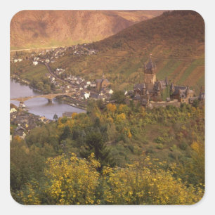 Sticker Carré Automne à Cochem, Rhénanie-Pfalz, Allemagne