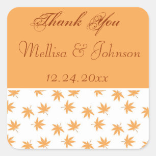 Sticker Carré Automne graphique jaune feuille mariage favoritism