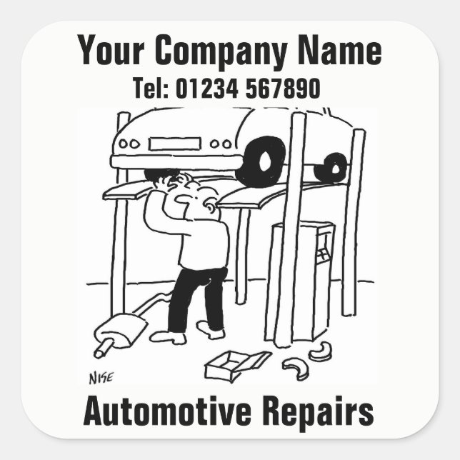 Sticker Carré Automotive Repairs (Devant)