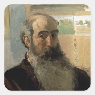 Sticker Carré Autoportrait de Camille Pissarro  , 1873