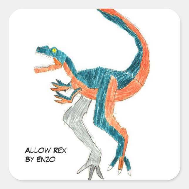 Sticker Carré Autoriser Rex Par Enzo (Devant)