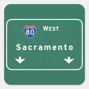 Sticker Carré Autoroute d'autoroute nationale de Sacramento la