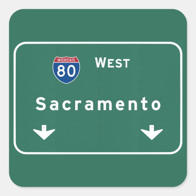 Sticker Carré Autoroute d'autoroute nationale de Sacramento la (Devant)