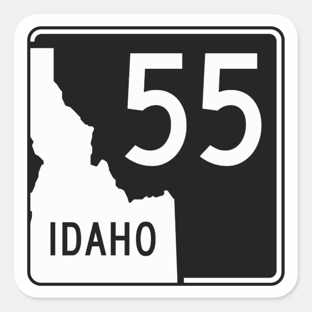 Sticker Carré Autoroute Nationale 55 De L'Idaho (Devant)