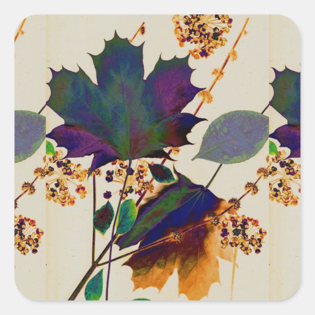 Sticker Carré Autumn Leaves (Devant)