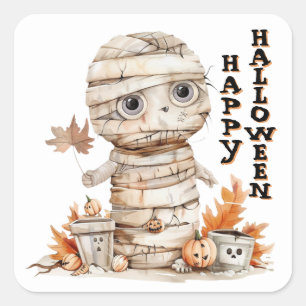 Sticker Carré Autumn Wrapped - Maman dans le Citrouille Patch