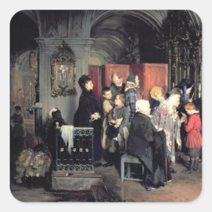 Sticker Carré Avant la confession, 1877