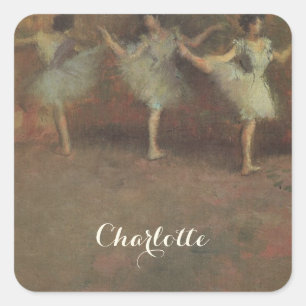 Sticker Carré Avant le ballet d'Edgar Degas, Art Vintage
