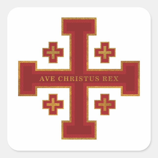 Sticker Carré Ave Christus Rex (Devant)