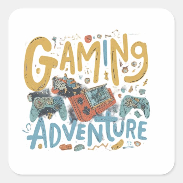 Sticker Carré Aventure de jeu (Devant)
