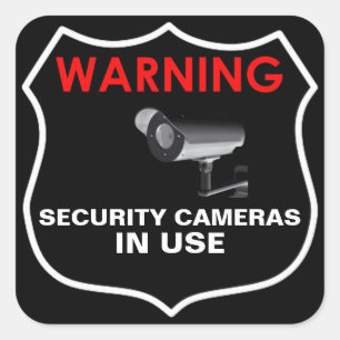 STICKER CARRÉ AVERTISSEMENT CAMÉRAS DE SÉCURITÉ EN SERVICE AUTOC