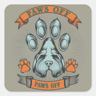 Sticker Carré Avertissement Chiots Impertinents