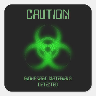 Sticker Carré Avertissement toxique pour le risque biologique am