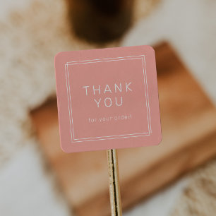 Sticker Carré AVERY Minimal Blush Peach Merci pour votre command