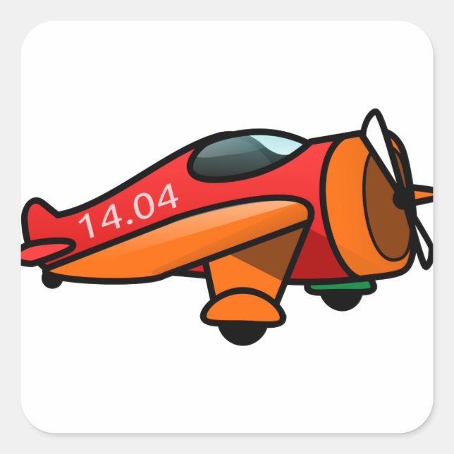 Sticker Carré Avion de dessin (Devant)