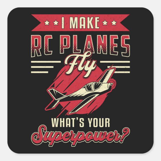 Sticker Carré Avion pilote Avion RC Avion pilote Aéronefs amusan (Devant)