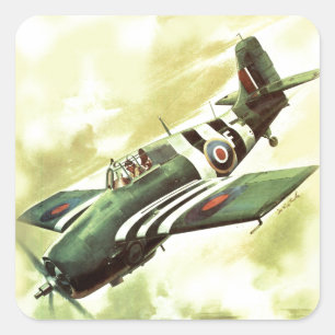 Sticker Carré Avion vintage