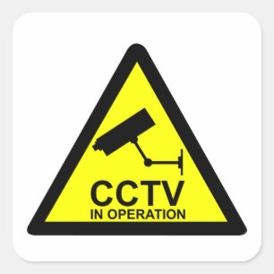 Sticker Carré Avis de télévision en circuit fermé