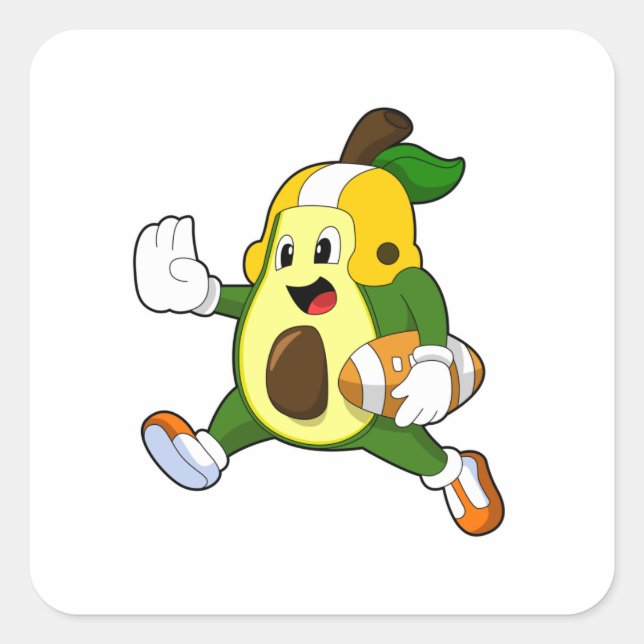 Sticker Carré Avocado au football (Devant)