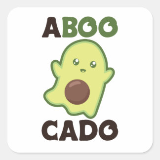 Sticker Carré Avocado Spirit Pour Halloween Drôle Avocados