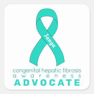 Sticker Carré Avocat congénital de la fibrose hépatique blanc