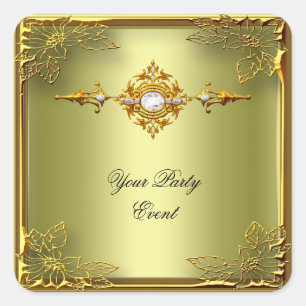 Sticker Carré Avocat Vert Or Elite
