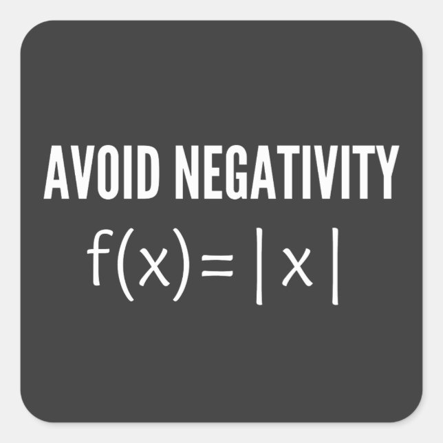 Sticker Carré avoid negativity math equation (Devant)