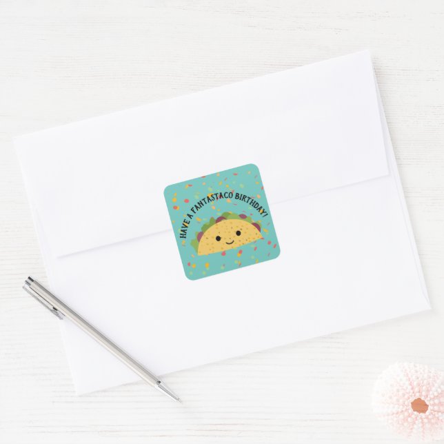 Sticker Carré Avoir Fantastaco Anniversaire Cute Kawaii (Enveloppe)