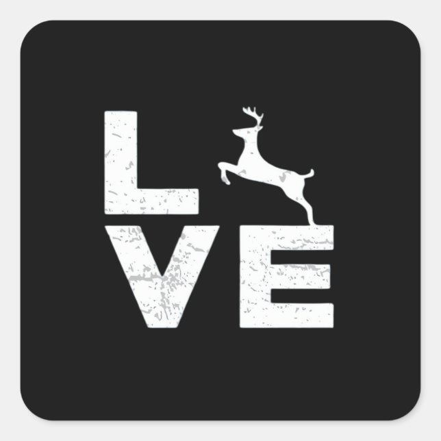 Sticker Carré Awesome Deer Lover Trendy Aesthetic Design  (Devant)