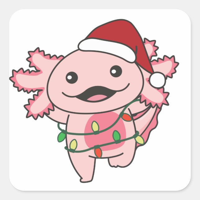 Sticker Carré Axolotl Animaux d'hiver Axolotls Carré S (Devant)